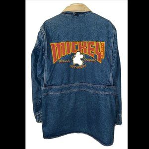Disney Classic VIntage Mickey & Co Denim Jacket Authentic Size L Women's EUC